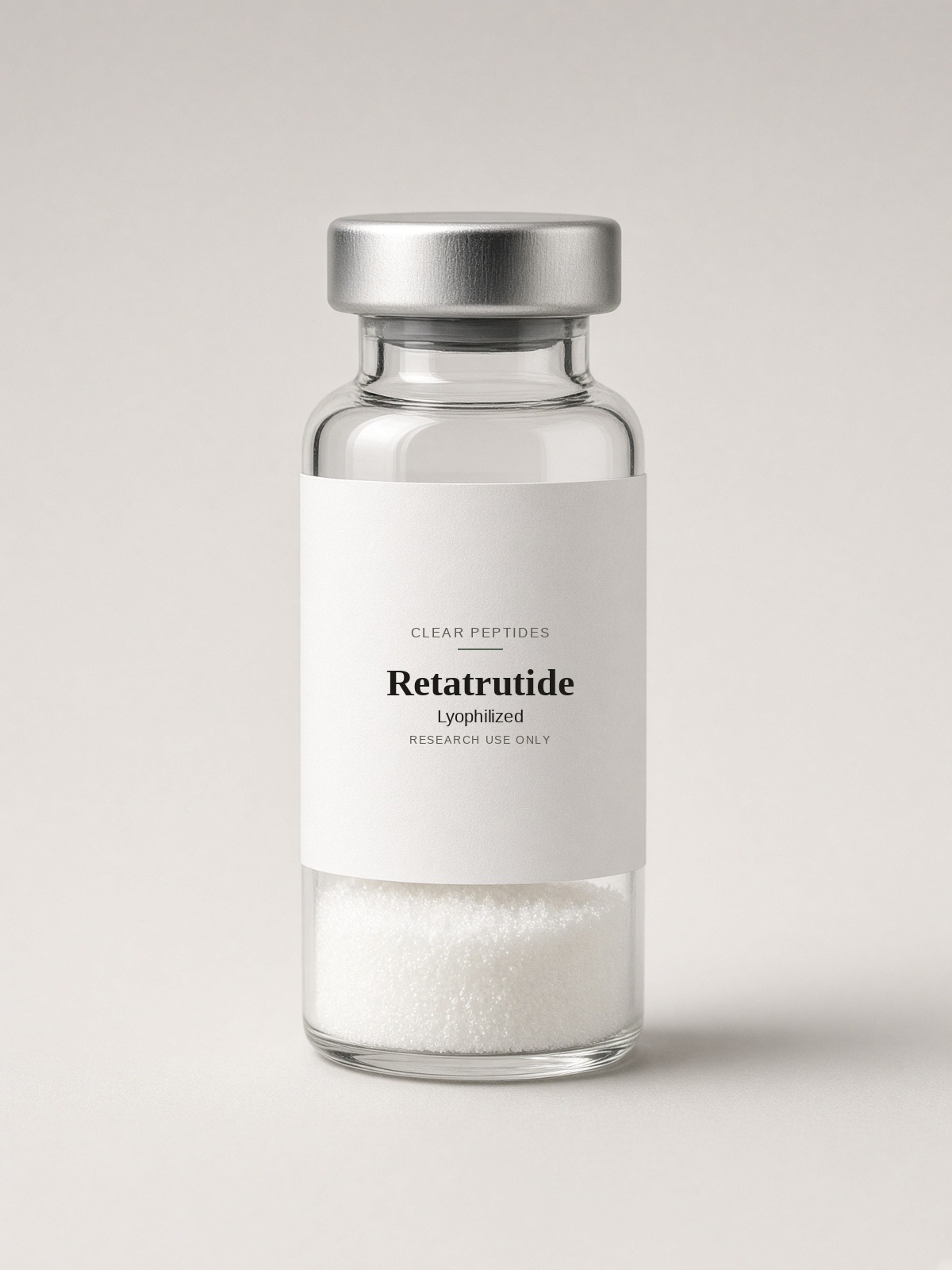 Labeled retatrutide vial